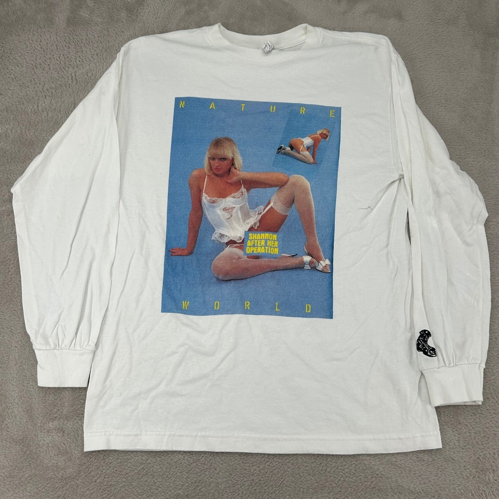 VTG Y2K Alstyle Nature World‎ Shannon After Her Operation Shirt Mens M White
